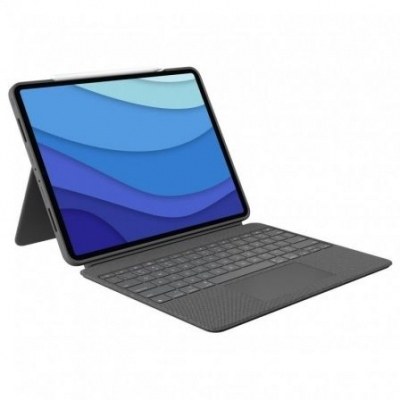 Funda con Teclado Logitech Combo Touch para Tablets Apple Ipad Pro 12.9 5 Gen/ Gris