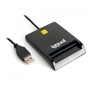 IGGUAL LECTOR DE TARJETA ID DNI SIP USB 2,0 negro