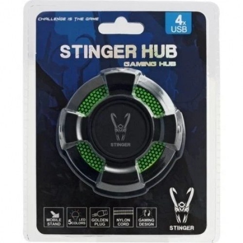 Hub USB 2.0 Woxter Stinger Hub Verde/ 4 Puertos USB