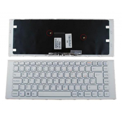 Teclado compatible para portátil SONY Vaio vpc-ea blanco con marco
