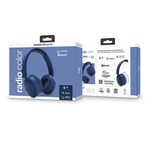 Energy Sistem Radio Color - Auriculares Bluetooth con radio FM Azul