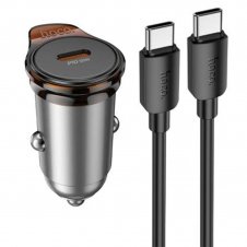 Cargador Coche USB-C 30W Hoco NZ16 con Salida Doble + Cable USB-C