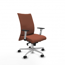 Piqueras y Crespo Albacete confidente sincro bali marr?n brazos 1D blancos base aluminio ruedas 65 mm nailon