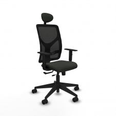 Piqueras y Crespo Motilla traslack malla negra bali negro brazos 1D base piramidal cabecero fijo ruedas 65mm nailon