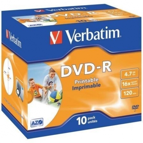 DVD-R Verbatim Imprimible 16X/ CajA10uds