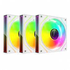 KIT 3 VENTILADORES XZEAL XZ1115 ARGB CONTROLADORA BLANCOS