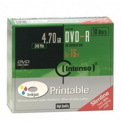 DVD-R INTENSO 4,7GB 16X PRINTABLE SLIM CASE 10