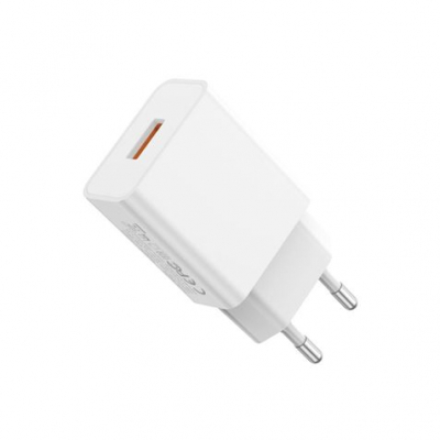 XO L127TC Cargador de Pared 18W - USB-A - Cable USB-A a USB-C 1m - Color Blanco