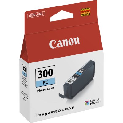 Cartucho canon pfi - 300 pc cian foto orginal