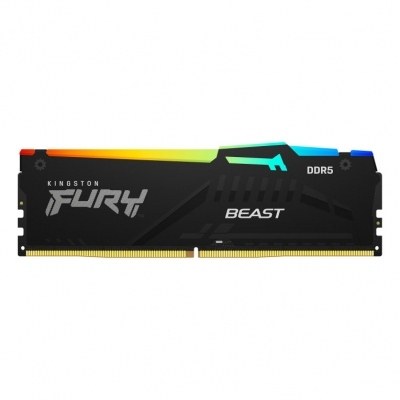 Memoria ram ddr5 16gb kingston - 5200mhz - pc5 41600 - fury beast rgb - cl40 - 1.25v