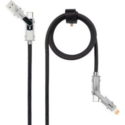Cable USB 2.0 Tipo-C Nanocable 10.01.2602/ USB Tipo-C Macho + USB Macho - USB Tipo-C Macho + Lightning Macho/ Hasta 27W/ 480Mbps/ 2m/ Negro