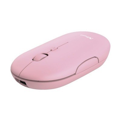 MOUSE INALAMBRICO TRUST PUCK RECARGABLE- ULTRAFINO - BOTONES SILENCIOSOS- 800/1200/1600DPI - RECEPTOR MICRO USB COLOR ROSA 24125