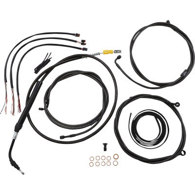 Kit completo líneas de freno/cables de manillar Midnight trenzados LA CHOPPERS LA-8058KT2-19M