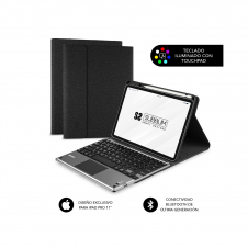 SUBBLIM Keytab Pro Funda Tablet con teclado retroiluminado bluetooth touchpad Apple iPad pro 11p 2020 negro SUB-KT4-BTPI50