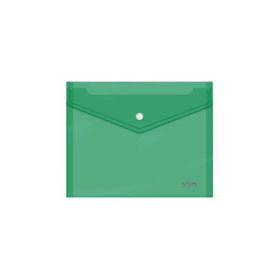 Dohe Sobre Portadocumentos A5 - Cierre de Broche - Polipropileno Cristal Transparente 150 Micras - Color Verde