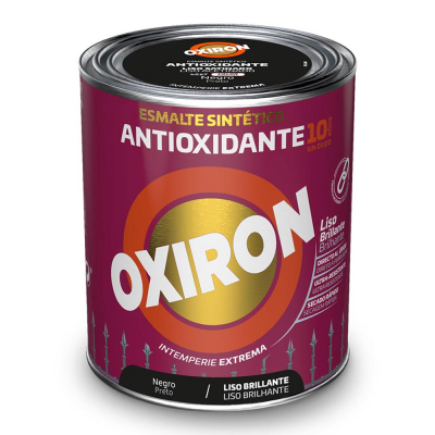 Esmalte sintético metálico antioxidante oxiron negro liso brillante 250ml titan 5809080