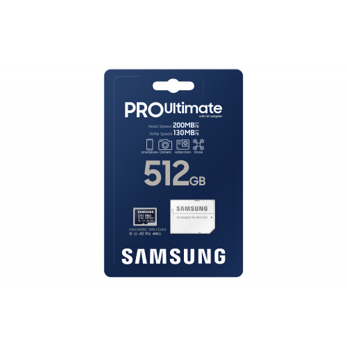 SD CARD 512GB Samsung PRO Ultimate microSDXC UHS-I + Adaptador