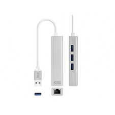 Nanocable 3xusb 3.0 A Rj45 15cm Plata