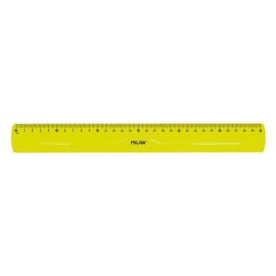 Milan Regla Flexible y Resistente - Longitud 30cm - Color Amarillo Translucido