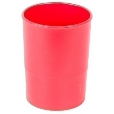 PORTA LAPICES PLASTICO REDONDO ROJO