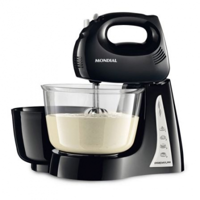 BATIDORA AMASADORA MONDIAL NB-23 PREMIUM STAND MIXER - 250W - VARILLAS ACERO INOXIDABLE - 2 RECIPIENTES DE 4 Y 2.3L