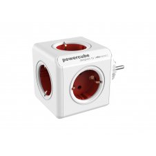 Allocacoc PowerCube Original base múltiple 5 salidas AC Interior Rojo, Blanco