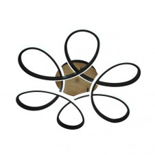 Plafon Bandeira 130w 3000-4000-6500k Negro/madera 14300 Lm C/remoto,memoria Y Reg.intensidad 12x61x61cm