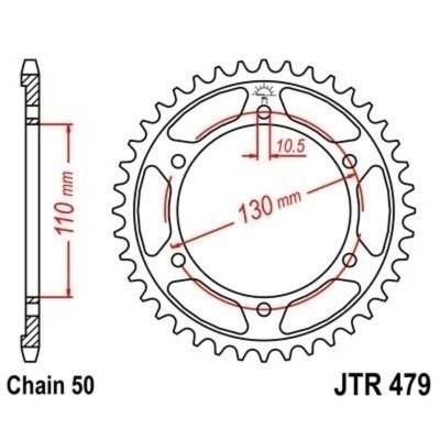 Corona JT SPROCKETS de zinc negro 479 - 530 JTR479.45ZBK