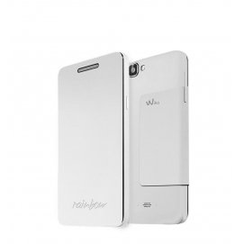 Funda para teléfono móvil Wiko 101709, con tapa, RAINBOW, blanco