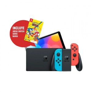 Consola Nintendo Switch OLED azul y rojo + Sonic Mania