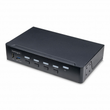 StarTech.com Switch KVM de 4 Puertos DisplayPort para Un Monitor - 4K 60Hz - Hub Ladrón de 6 Puertos USB - TAA - DisplayPort 1.2 - Independiente del