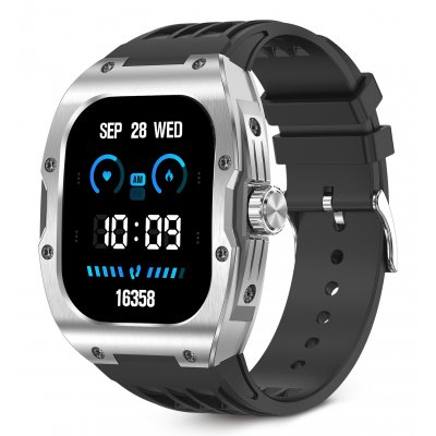 Smartwatch Hero, Pantalla AMOLED 1,95, Aut. 7 días, Modos deporte y salud, Asistentes de voz, IP68, Negro