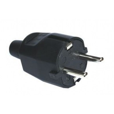 Clavija Red Electrica Schuko Macho 16A GOMA NEGRO