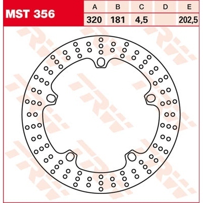 Disco de freno fijo redondo de más de 300 mm TRW MST356
