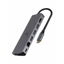 Gembird A-CM-COMBO5-05 hub de interfaz USB 3.2 Gen 1 (3.1 Gen 1) Type-C 5000 Mbit/s Gris