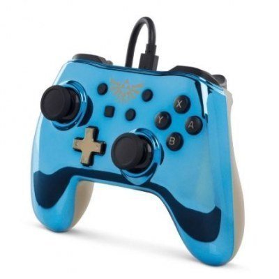 MANDO WIRED CONTROLLER NINTENDO SWITCH CHROME ZELDA LINK - CABLE EXTRAÍBLE DE MICRO-USB A USB-C - 3M