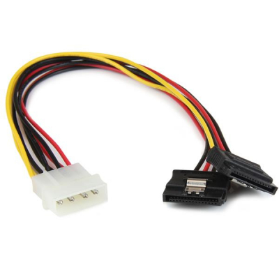 Adaptador Cable 30cm Divisor de 4 Pines LP4 a Doble SATA Cierre Seguridad Pestillo Latches