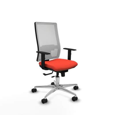 Horna traslack malla blanca bali naranja oscuro brazos 1D base aluminio ruedas 65mm nailon