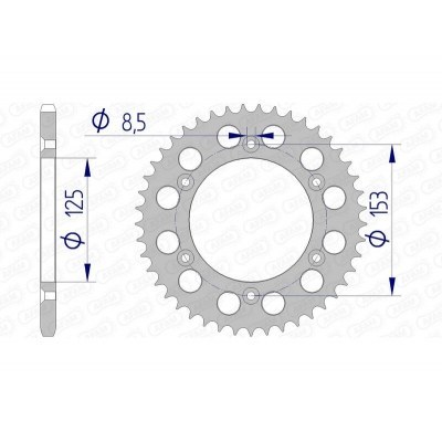 Corona AFAM aluminio ultraligera 11212 - Paso 520 11212N-44