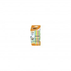 BIC HIGHLIGHTER PACK MARCADORES FLUORESCENTES GRIP PASTEL MANGO TEXTURIZADO PUNTA BISELADA COLORES SURTIDOS 964859
