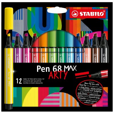 Pen 68 MAX rotulador Beige, Negro, Azul, Marrón, Verde, Azul claro, Verde claro, Naranja, Rosa, Púrpura, Rojo, Violeta, Amarillo 12 pieza(s)