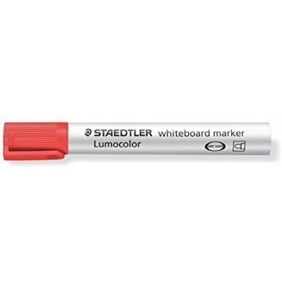 Staedtler Lumocolor 351 Rotulador para Pizarra - Punta Redonda - Trazo 2mm - Capuchon con Clip - Color Rojo