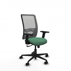 Piqueras y Crespo Zulema sincro malla gris bali verde esmeralda brazos 2D base nailon ruedas 65mm nailon