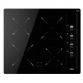 Placa vitrocerámica Teka TBC 64000 XFL, 4 zonas, mandos laterales, 6000W, ref. 112550009, cristal negro