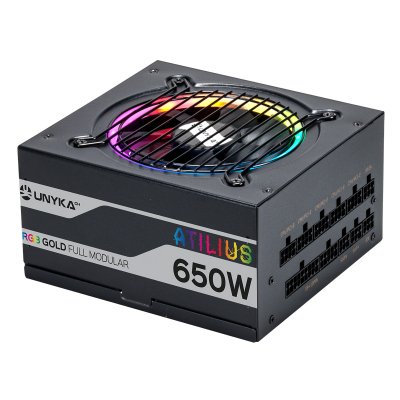 ATX Atilus RGB Black 650W unidad de fuente de alimentación 20+4 pin ATX Negro