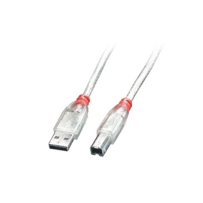 USB2,0CABLETYPEA/B, TRANSPARENT, 5M