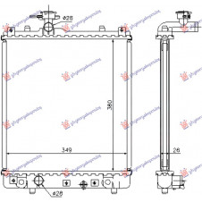 RADIATOR 1.0-1.2 PETROL MANUAL (375x380x34) (OPEN) (MECHANICAL) (NRF)