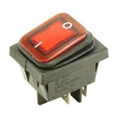 Interruptor Basculante Bipolar 16A/250Vac Luminoso ROJO