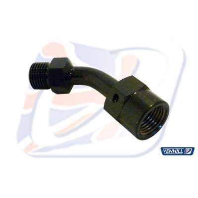 Conector 45° Venhill negro E645/BK