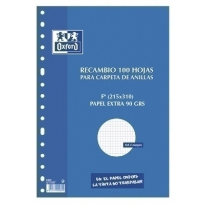 RECAMBIO OXF. Fº 100H 16 TAL. CD.4 AZUL